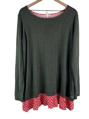 NWT Matilda Jane Green My Miracle Twist Back Layered Tunic Sweater